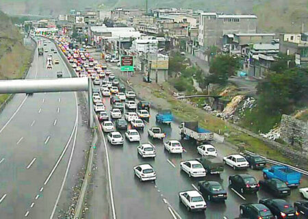 ترافیک سنگین در آزادراه قزوین-کرج-تهران و محور شهریار-تهران