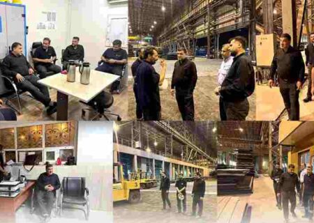 بازدید شبانه مدیر عامل شرکت فولاد اکسین خوزستان از نواحی مختلف کارخانه