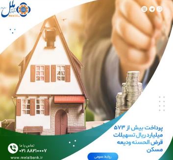 پرداخت بیش از ۵۷۳ میلیارد ریال تسهیلات قرض الحسنه ودیعه مسکن