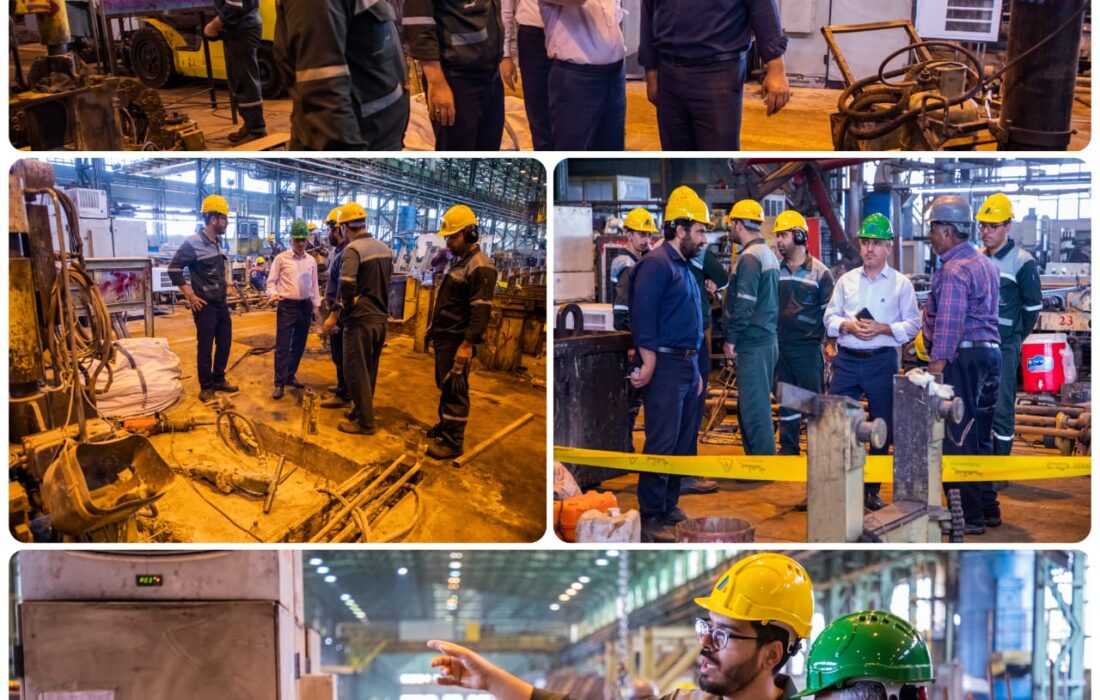 بازدید مدیر ارشد بهره‌برداری شرکت فولاد آلیاژی ایران از روند نصب سیرکوفلاکس در واحد تکمیل‌کاری