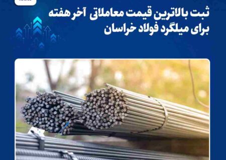 ثبت بالاترین قیمت معاملاتی آخر هفته برای میلگرد فولاد خراسان