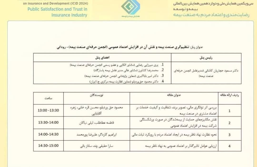 برگزیده شدن مقاله مدیرعامل شرکت بیمه “ما” در همایش بیمه و توسعه