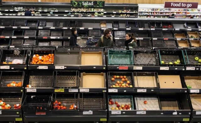ریسک کمبود مواد غذایی در پی بستن شدن مرزهای انگلیس