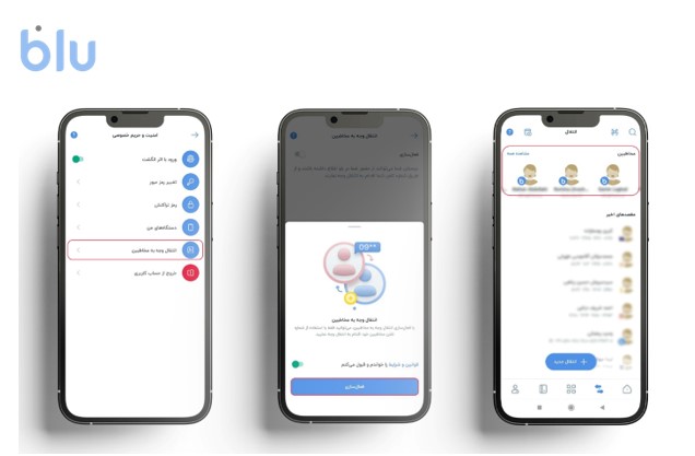 آشنایی با قابلیت «انتقال وجه به مخاطبین» در اپلیکیشن بلو