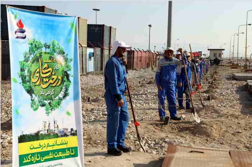 در آستانه بهار طبیعت، زمستانِ پتروشیمی شیراز رنگ و بویِ سبز گرفت