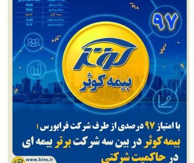 بیمه کوثر در بین سه شرکت برتر بیمه ای در حاکمیت شرکتی