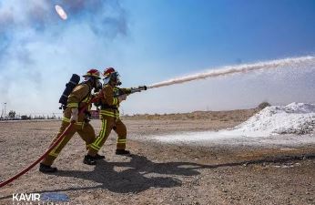 مانور نجات و اطفای حریق در فولاد کویر با همکاری آتش‎نشانی آران و بیدگل برگزار شد