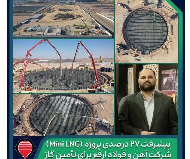 پیشرفت ۲۷ درصدی پروژه تولید و ذخیره‌سازی گاز طبیعی مایع (Mini LNG) شرکت آهن و فولاد ارفع برای تأمین گاز زمستان