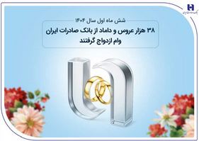 ۳۸ هزار عروس و داماد از بانک صادرات ایران وام ازدواج گرفتند
